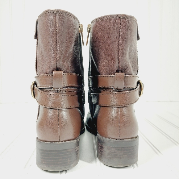 Ann Klein AkLoraine Leather Upper buckle Ankle Boots A958 - Picture 6 of 11